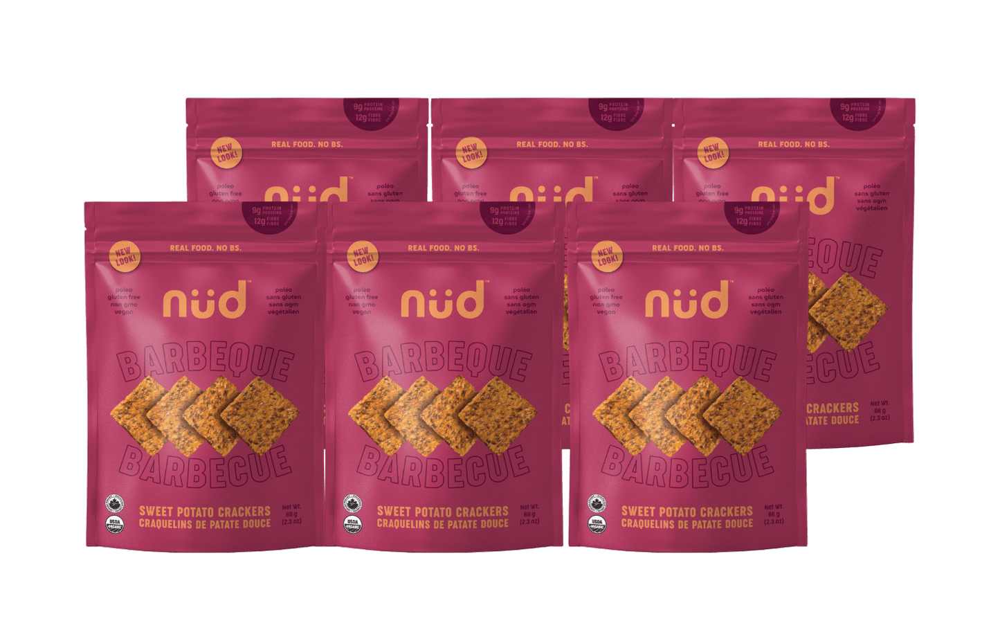 BBQ Sweet Potato Crackers, 6 x 66g - Pack - Couch Potato