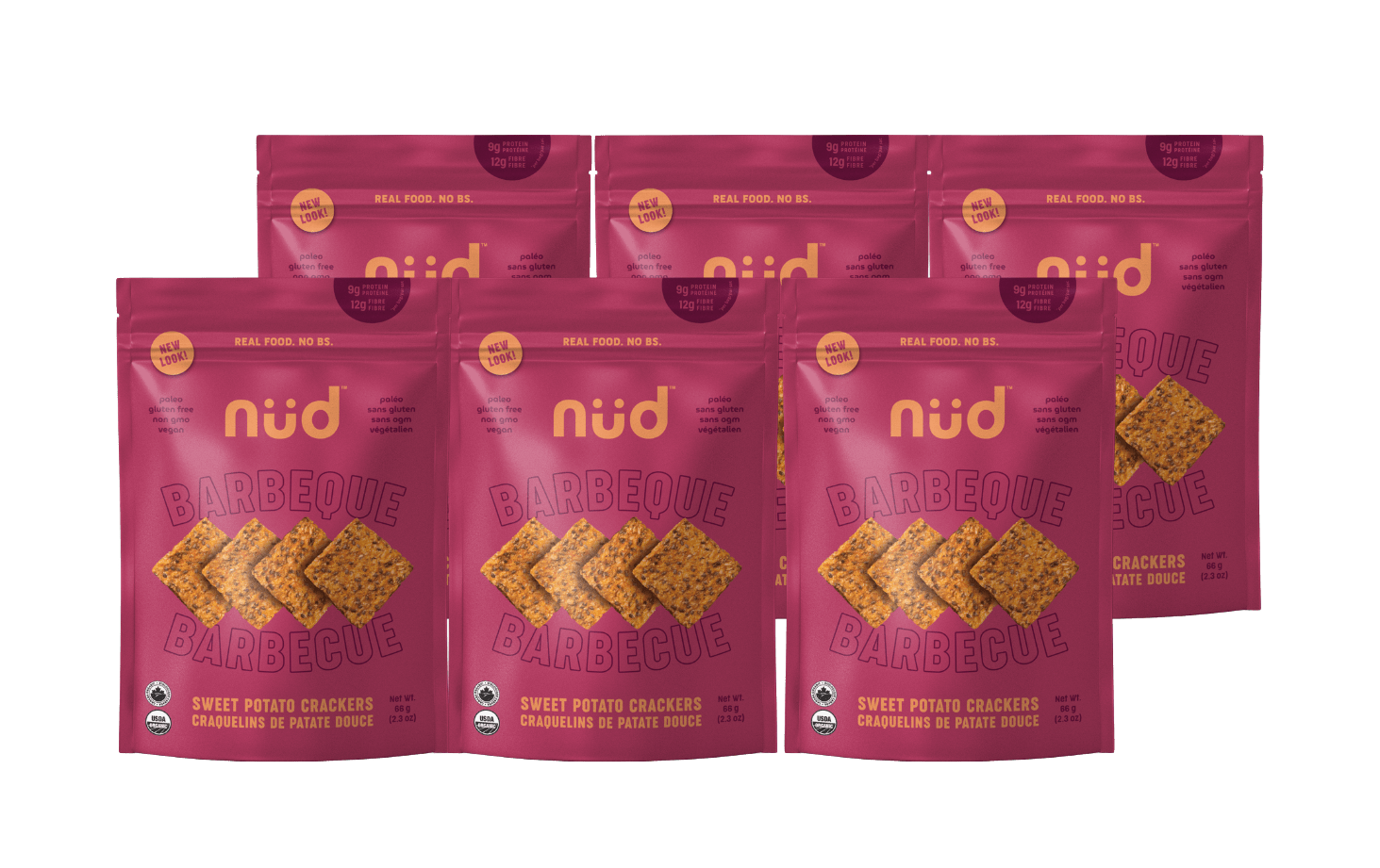 BBQ Sweet Potato Crackers, 6 x 66g - Pack - Couch Potato