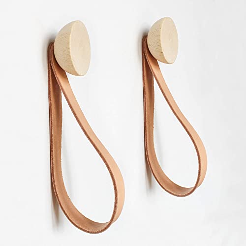 Beech Wood Hook + Leather Accessory Strap - Set of 2 - Couch Potato