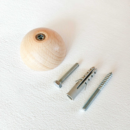 Round Beech Wood Coat Hook/Knob - Set of 4 - Couch Potato