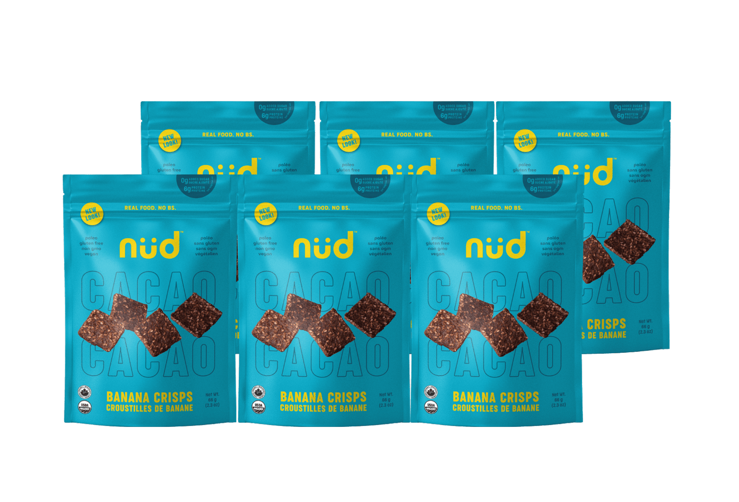 Cacao Banana Crisps, 6 x 66g - Pack - Couch Potato